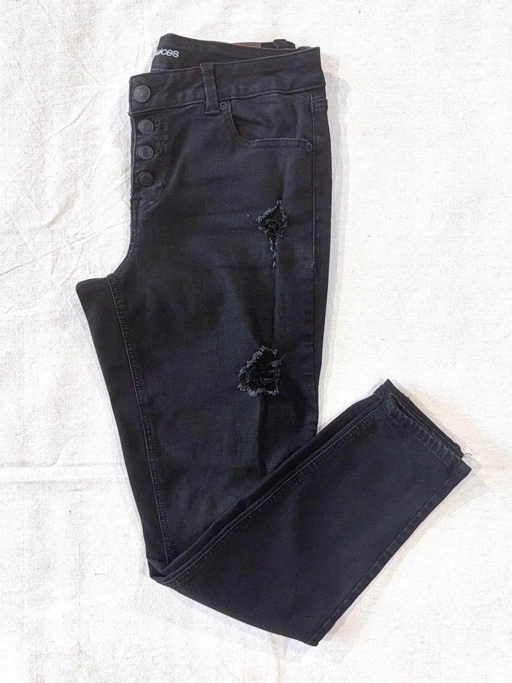 Maurices Black Ripped Skinny Jeans (P7)